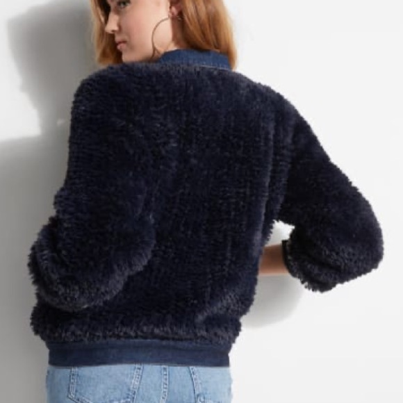 NEW GUESS Nebula Fur Denim Coat SZ XS - Picture 2 of 4